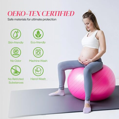 CoolMate Pilates Socks with Grips for Women, Yoga Socks, Crew Non Slip Women for Workout, Barre, Pilates Gifts in Kuwait