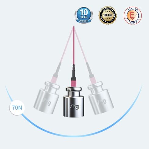 Elfcam® - 100m/328ft 12-Core OM4 MPO Fiber Cable, Type B, Purple, Female to Female, LSZH, High-Density Data Center, 40G/100G QSFP+ SR4 Compatible in Saudi Arabia