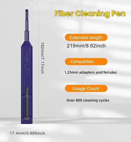Zenithra Fiber Optic Cleaner,5PCS Fiber Optic Cleaning Pen 1.25mm Ferrules LC/MU FTTH Connector Cleaning Tools with 800+ Times in Saudi Arabia