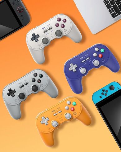 8Bitdo Pro 3 Bluetooth Controller (Yellow) - TMR Joysticks in Saudi Arabia
