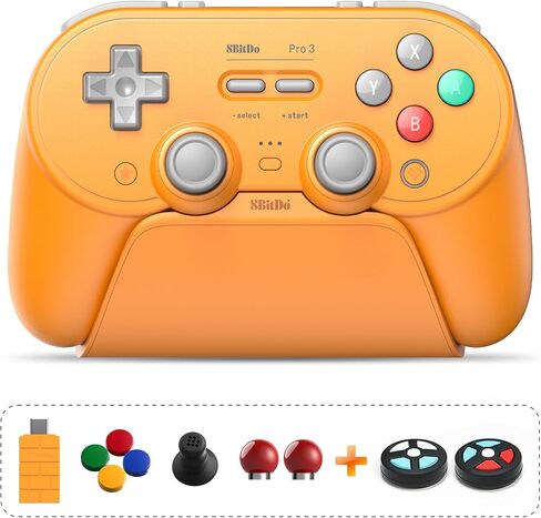 8Bitdo Pro 3 Bluetooth Controller (Yellow) - TMR Joysticks in Saudi Arabia