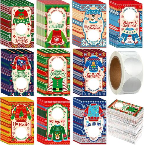 Eersida 200 Pcs Blank Scratch Off Cards with Round Scratch Off Sticker Labels DIY Holiday Gift Certificate Cards for Small Business Prize Favor(Thank You Style) in Saudi Arabia