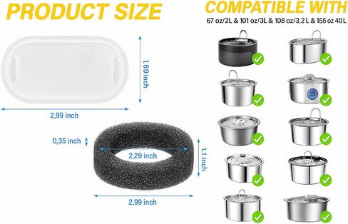 Stainless Steel Cat Water Fountain – 2.2L/74oz Ultra-Quiet Pump, Visible Water Level, Dual Flow Modes – Automatic Pet Water Dispenser for Cats & Small Dogs in Saudi Arabia