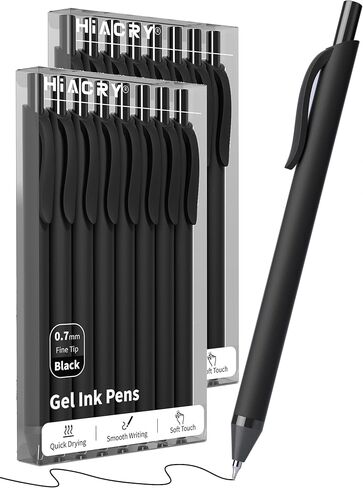 8 Pack Black Gel Pens (0.7mm Fine Point) – Smooth Quick-Drying Ink, Retractable Gel Pen for Writing, Journaling, Note-Taking – Office, School, Home & Work Supplies (8Pcs-Black Ink in Saudi Arabia