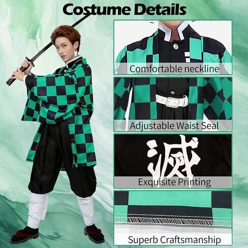 Kitimi Kamado Anime Cosplay Costume Kimono Outfit, Anime Costume Adult Halloween Costume, Halloween Costume for Women Men in Saudi Arabia