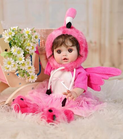 Baby Dolls, 18inch Large Realistic Cute Soft Body Baby Doll Real Life Baby Dolls with Accessories for 3+ Year Old Girls Gifts, Pretend Play, Collection, Love Slogan Design in Saudi Arabia