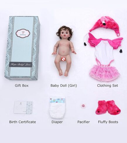 Baby Dolls, 18inch Large Realistic Cute Soft Body Baby Doll Real Life Baby Dolls with Accessories for 3+ Year Old Girls Gifts, Pretend Play, Collection, Love Slogan Design in Saudi Arabia