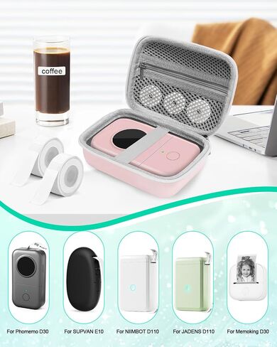 حالة صانع الملصقات UCEC متوافقة مع Phomemo D30 ، لـ Niimbot D1110 D101 ، لـ Supvan E10 ، لـ Nelko P21 - منظم تخزين EVA الصلب لأشرطة التسمية ، كابل الشحن (الأخضر ، 6.1 "x4.1" x3.2 ") in Kuwait