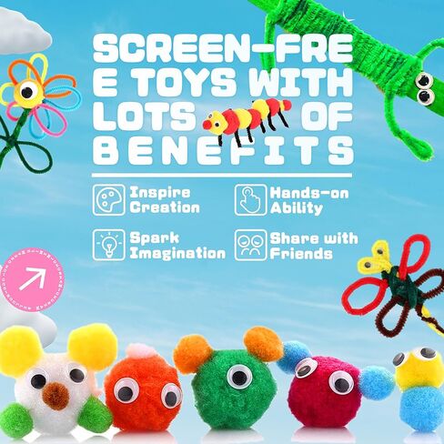 Smilesskiddo Arts Craft Craft Supplies for Kids - 1100+ PCS Toddler DIY Craft Art Supper in Kuwait