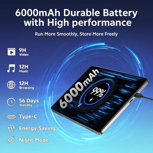 جهاز لوحي Android 10 بوصة، 2025 Android 15 Tablet للأطفال والكبار، ذاكرة الوصول العشوائي 20 جيجابايت، تخزين 64 جيجابايت، 1 تيرابايت قابلة للتوسيع، كاميرات مزدوجة 8 ميجابكسل 2 ميجابكسل، مكبرات صوت مزدوجة 6000 مللي أمبير في الساعة واي فاي 6 in Kuwait