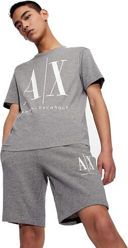 A|X ARMANI EXCHANGE mens Icon Graphic T-shirt T Shirt, Deep Royal Blue, Medium US in Saudi Arabia