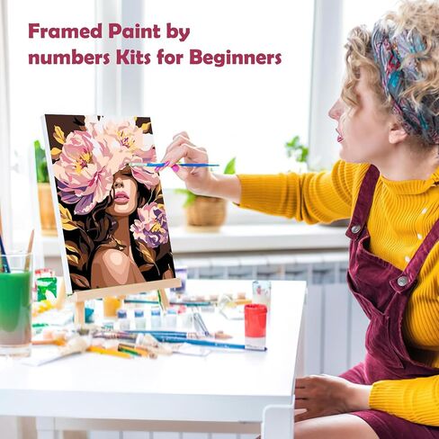 MOGTAA Paint by Numbers Kit for Adults Beginners with Frame, Raccoon Adult Paint by Number Kits on Canvas with Easel, Easy DIY Animal Oil Painting Kits for Home Decor, 8x12in in Saudi Arabia