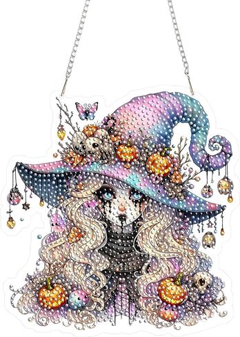 EMIEAUFG Gnome Thanksgiving Diamond Art Hanging Kit for Adult, Special Shaped Rhinestone&Double Sided Acrylic, Diamond Art Pendants DIY Ornament for Windows Home Garden in Saudi Arabia