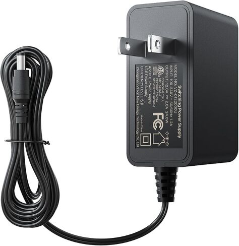 محول طاقة ZOSI DC 12V 2A، 12Volt 2000mA US Plug CCTV Power Supply، موصل 5.5 مم × 2.1 مم، مدخل تيار متردد 100-240 فولت، سلك 1 متر، متوافق مع DVR، NVR، كاميرات الأمان، جهاز التوجيه، الأنظمة المنزلية، أبيض in Saudi Arabia