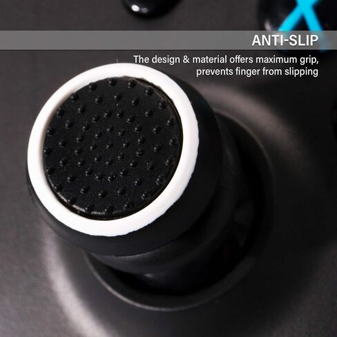 موسع FPS Thumbstick وغطاء مقبض سيليكون مطاطي ثلاثي الأبعاد مجموعتين لوحدة تحكم Xbox Series X/S وXbox One (أسود + شفاف) in Kuwait