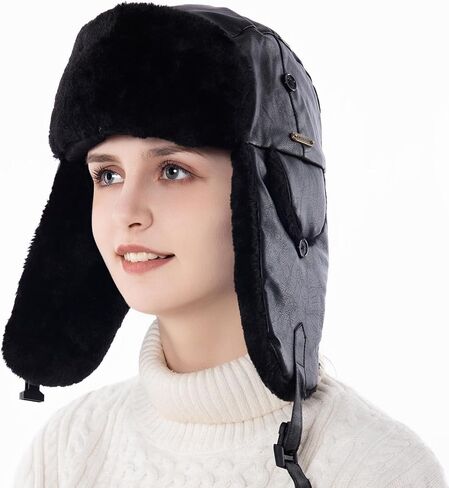 قبعة صياد جلدية شتوية للجنسين مع طلاء من البولي يوريثان للصيد والتزلج والأنشطة الخارجية الشتوية in Kuwait