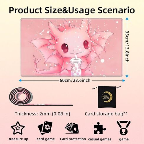 بالنسبة إلى MTG Playmat في حقيبة التخزين ، يلعب لعبة Commander Poard Play Mat Desk Pad ، الحواف المخيمة المرسومة باليد ، MAP 23.6x13.8 بوصة ، مثالية لـ TCG/MTG/CCG/RPG Playmat in Kuwait