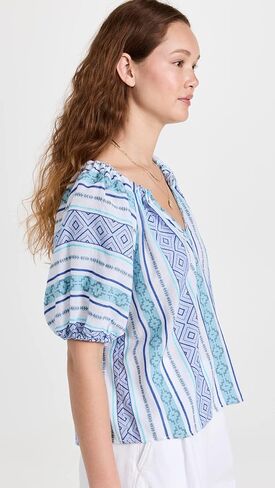 بلوزة VELVET BY GRAHAM & SPENCER للسيدات من Kimmy Jacquard، وردي، X-Small in Kuwait