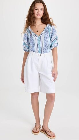 بلوزة VELVET BY GRAHAM & SPENCER للسيدات من Kimmy Jacquard، وردي، X-Small in Kuwait