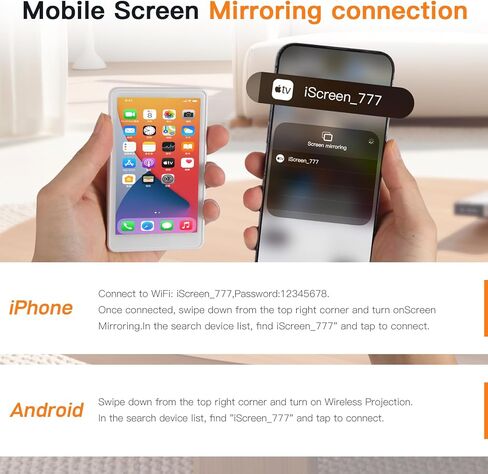 شاشة مراقبة سيلفي، متوافقة مع نظام iPhone/Android، شاشة سيلفي مغناطيسية، جهاز تحكم عن بعد بلوتوث، مرآة خلفية لاسلكية متزامنة للشاشة، مناسبة لمدونة الفيديو المباشرة TikTok in Kuwait