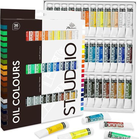 PHOENIX Oil Paint Set, 24x12ml/0.4 Fl Oz Tubes, Non-toxic Oil Based Paints for Canvas Crafts, Great Value Art Supplies for Artists, Adults & Beginners in Saudi Arabia