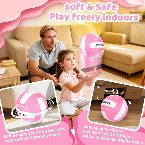 Soft Volleyball-Super Soft Fabric Light Volleyball for Indoor Practice Safe and Quiet Kids Youth Beginners House Yard Training Practice Games(Deflated) in Saudi Arabia