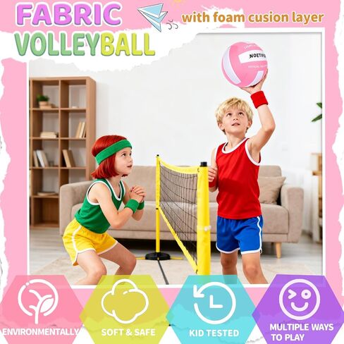 Soft Volleyball-Super Soft Fabric Light Volleyball for Indoor Practice Safe and Quiet Kids Youth Beginners House Yard Training Practice Games(Deflated) in Saudi Arabia