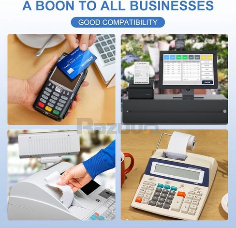 لفائف الورق الحرارية الخالية من BPA- 2 5/16 × 400 لفة ورق استلام لآلات بطاقات الائتمان ، والطباعة السلسة ، لا مربى ، 12 لفائف in Kuwait