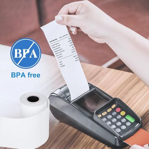 لفائف الورق الحرارية الخالية من BPA- 2 5/16 × 400 لفة ورق استلام لآلات بطاقات الائتمان ، والطباعة السلسة ، لا مربى ، 12 لفائف in Kuwait