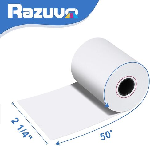 لفائف الورق الحرارية الخالية من BPA- 2 5/16 × 400 لفة ورق استلام لآلات بطاقات الائتمان ، والطباعة السلسة ، لا مربى ، 12 لفائف in Kuwait