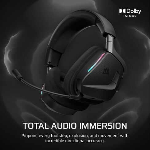 Corsair Void v2 MAX Wireless Gaming Headset for PC, PS5, PS4, Switch, Mobile - Simultaneous 2.4GHz+Bluetooth, Dolby Atmos, Sonarworks SoundID, 70Hr Battery, Fast Charging, Clear Microphone - Carbon in Saudi Arabia