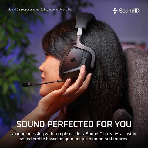 Corsair Void v2 MAX Wireless Gaming Headset for PC, PS5, PS4, Switch, Mobile - Simultaneous 2.4GHz+Bluetooth, Dolby Atmos, Sonarworks SoundID, 70Hr Battery, Fast Charging, Clear Microphone - Carbon in Saudi Arabia
