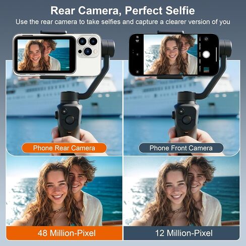 Phone Vlog Selfie Monitor Screen Wireless Magnetic Back Camera Monitor 4K 30fps Bluetooth Remote No Delay Rear Camera for Selfie Vlog Live Stream, in Saudi Arabia