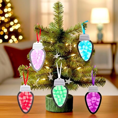 FUCEROUS 32 Set Fall Harvest Suncatcher Craft Kit Autumn DIY Hanging Hanging Maple Leaf Pumpkin Acorn Design Colorful Tissue Paper Home Classroom Decord Window Decor in Saudi Arabia