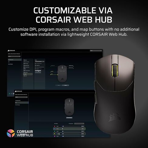 Corsair Sabre v2 PRO Ultralight FPS Wireless Gaming Mouse – 33,000 DPI, 36g Weight, 8,000Hz Hyper-Polling, Mechanical Switches, Up to 70-Hour Wireless Battery Life, Web Hub – Black in Saudi Arabia