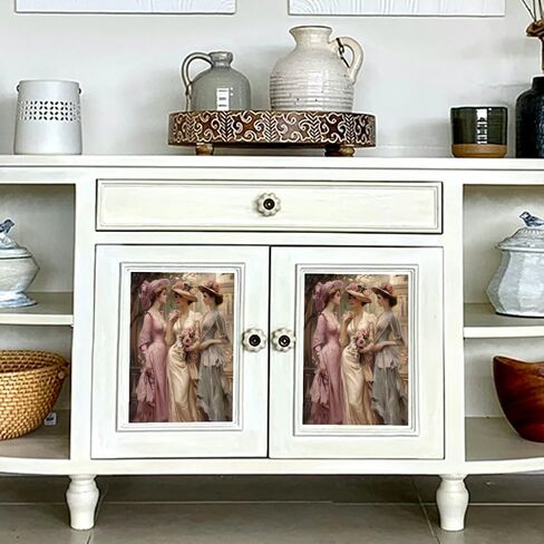 OLYCRAFT 3pcs/Set Flower Border Rub on Transfers for Furniture and Crafts 6x12 inch Peony Rose Furniture Decals Large Flower Border Transfer Stickers Rub on Decals for Wood Furniture Home Decor in Saudi Arabia