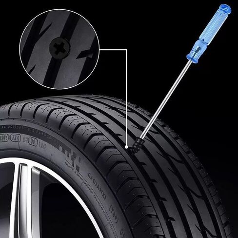 Tire Repair Screws Kit - 2 Sizes Screw-in Tire Plugs for Cars/Motorcycles, Fast DIY Fix with Storage Box & Screwdriver (10 Set) in Saudi Arabia