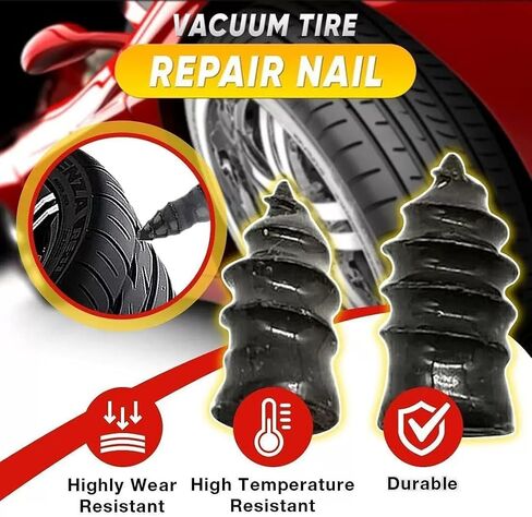 Tire Repair Screws Kit - 2 Sizes Screw-in Tire Plugs for Cars/Motorcycles, Fast DIY Fix with Storage Box & Screwdriver (10 Set) in Saudi Arabia
