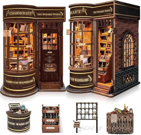 Sunnino Book Nook Kit - DIY Miniature House Kit Decorflesh Decord 3D Wooden Dollhouse للبالغين المراهقين LED BOOK NOOK CITS للبالغين هدية فريدة من نوعها للعائلة والأصدقاء in Saudi Arabia