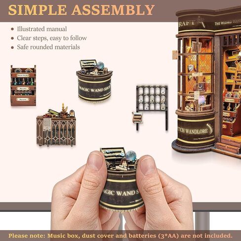 Sunnino Book Nook Kit - DIY Miniature House Kit Decorflesh Decord 3D Wooden Dollhouse للبالغين المراهقين LED BOOK NOOK CITS للبالغين هدية فريدة من نوعها للعائلة والأصدقاء in Saudi Arabia