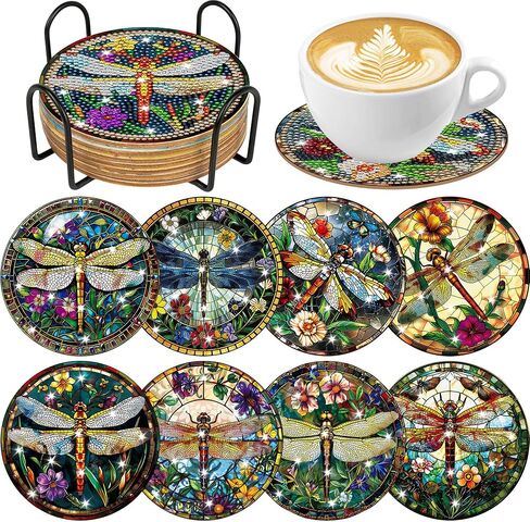 أدوات Cardinal Diamond Art Coasters ، 8 PCS Red Bird Diamond Painting Coaster مع منصات الحامل والفلين ، وفيرات DIY غير المنقولة للبالغين المبتدئين ديكور المنزل Craft ، وهدايا عيد ميلاد عيد الميلاد in Kuwait