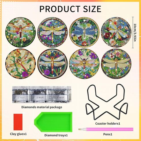 أدوات Cardinal Diamond Art Coasters ، 8 PCS Red Bird Diamond Painting Coaster مع منصات الحامل والفلين ، وفيرات DIY غير المنقولة للبالغين المبتدئين ديكور المنزل Craft ، وهدايا عيد ميلاد عيد الميلاد in Kuwait