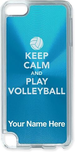 Case Compatible with iPod Touch 5th/6th/7th Generation, Keep Calm and Play Volleyball, Personalized Engraving Included (Light Blue) in Saudi Arabia