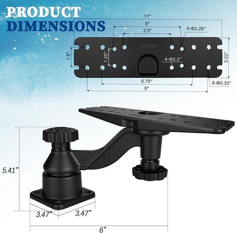 Aluminum Fish Finder Swivel Arm Mount for Ultra 126SV,Chartplotters & Depth Finder Mount Compatible with Lowrance,Garmin,Humminbird and More,for Boats in Saudi Arabia