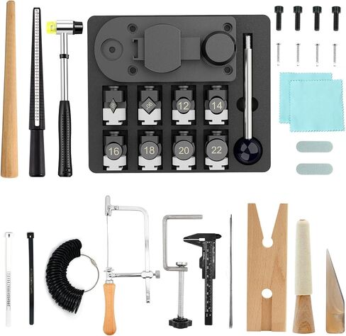 GAXPAK Ring Bender Tool, Spoon RingMaker Machine Jewelry Making Kit with Nylon Dies, Complete Ring Bending Tool Set Rings Measuring Kit Making Tool in Saudi Arabia