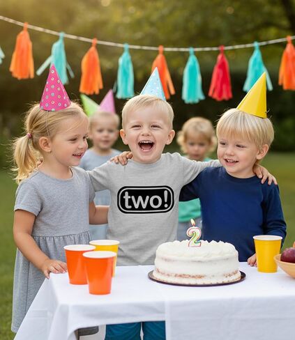Two! Second Birthday T-Shirt Boy 2 Years Old Kid Party Outfit 2nd Tee Toddler in Saudi Arabia