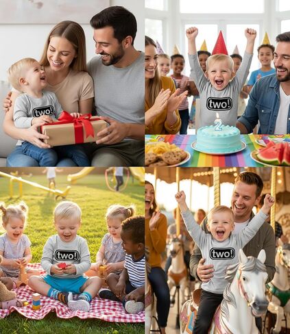 Two! Second Birthday T-Shirt Boy 2 Years Old Kid Party Outfit 2nd Tee Toddler in Saudi Arabia