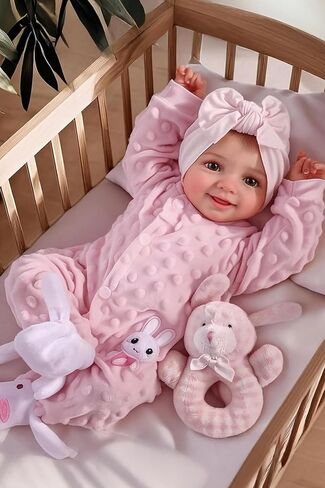 BABESIDE Drink and Wet Reborn Baby Dolls Girl – 17 Inch Lifelike Handmade Silicone Baby Doll, Can Drink & Pee, Real Life Baby Doll with Accessories, Gift for Girls Age 3+ Pretend Play & Collection in Saudi Arabia