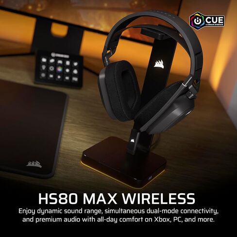 Corsair HS80 MAX Wireless Xbox Gaming Headset with Bluetooth – Dolby Atmos – Broadcast Quality Microphone – iCUE Compatible – Xbox, PC, Mac, Mobile – Steel Gray in Saudi Arabia