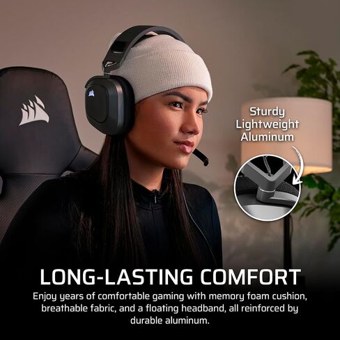 Corsair HS80 MAX Wireless Xbox Gaming Headset with Bluetooth – Dolby Atmos – Broadcast Quality Microphone – iCUE Compatible – Xbox, PC, Mac, Mobile – Steel Gray in Saudi Arabia